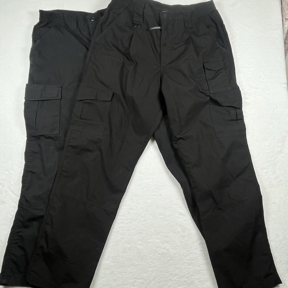 Lot 2 Propper Tactical Cargo Pants Men 38x34 Black Ripstop Work Utility Military - Picture 2 of 8